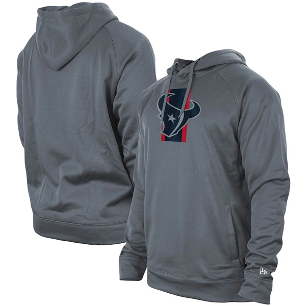 Men's Gray Houston Texans New Era Training Camp Raglan Pullover Hoodie